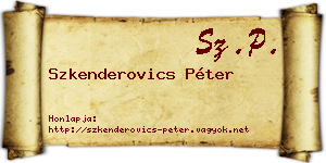 Szkenderovics Péter névjegykártya
