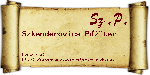 Szkenderovics Péter névjegykártya