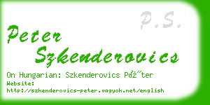 peter szkenderovics business card